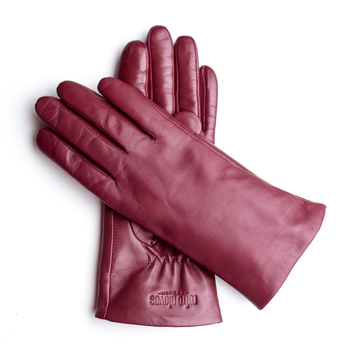 Women's Leather Gloves Greta Garbo Red Wine Retro Gloves Berlin