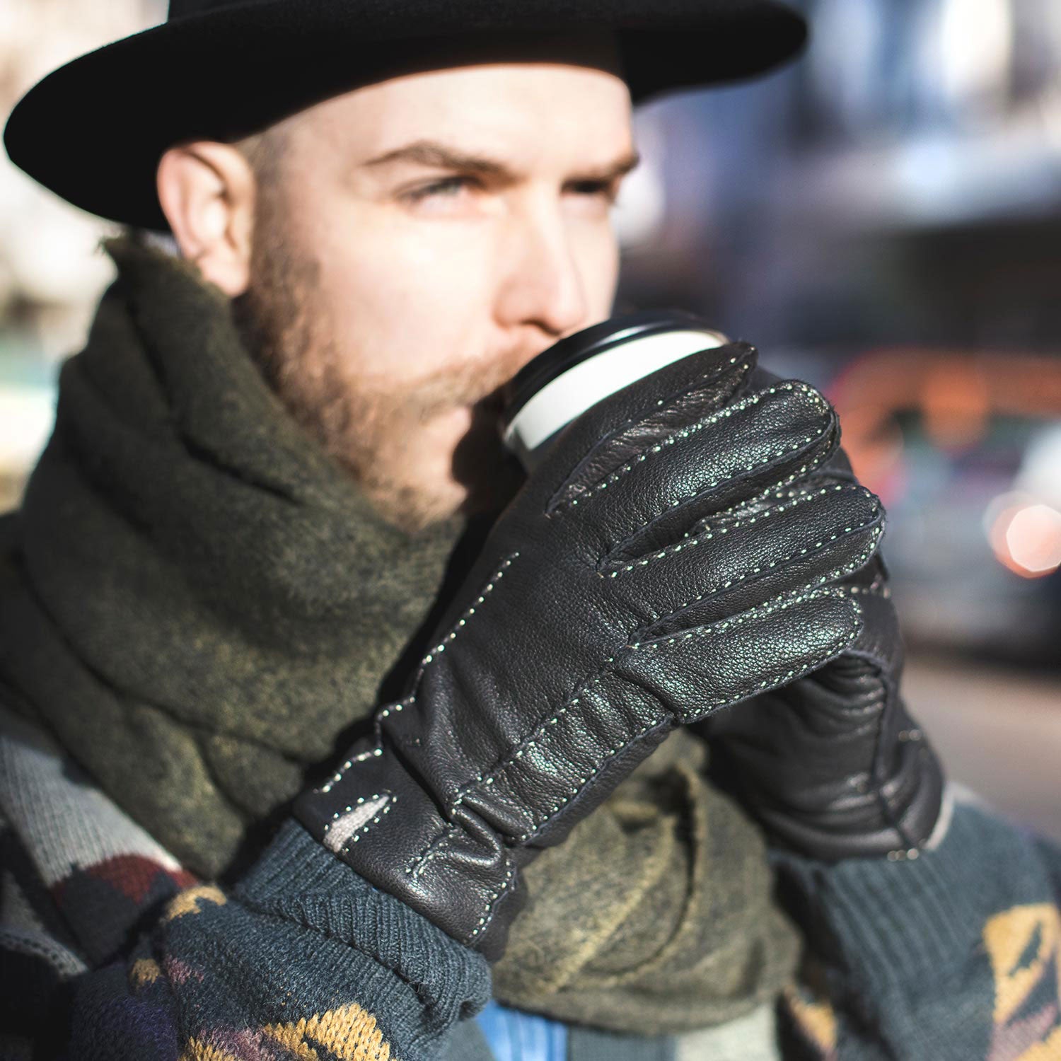 Stylish discount leather gloves